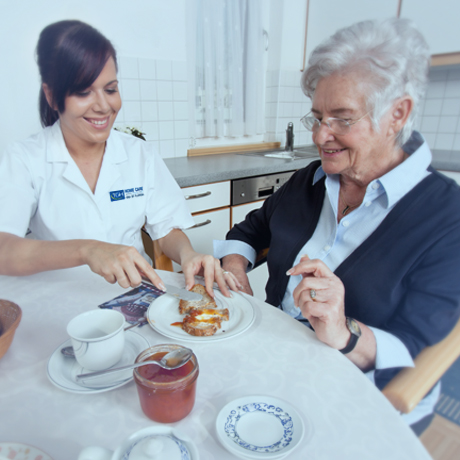 TGH Home Care caregiver with patient